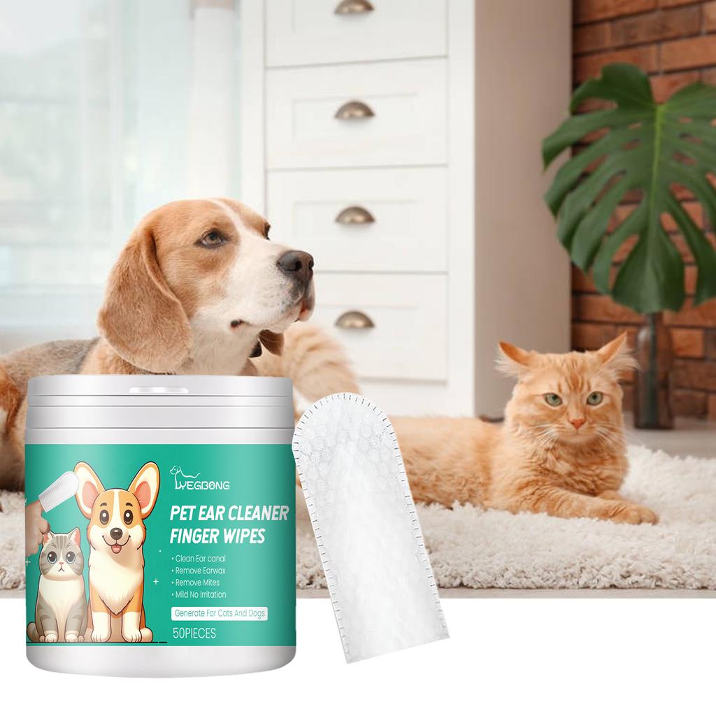 Салфетки Yegbong Cat Dog Ear Cleaner Wipes очищающий раствор для удаления грязи и ушной серы, снятия зуда и воспаления