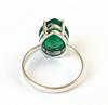 Кольцо с грушевидным драгоценным камнем Зеленый Оникс, 925 проба Стерлинговое серебро, Богемное эффектное украшение