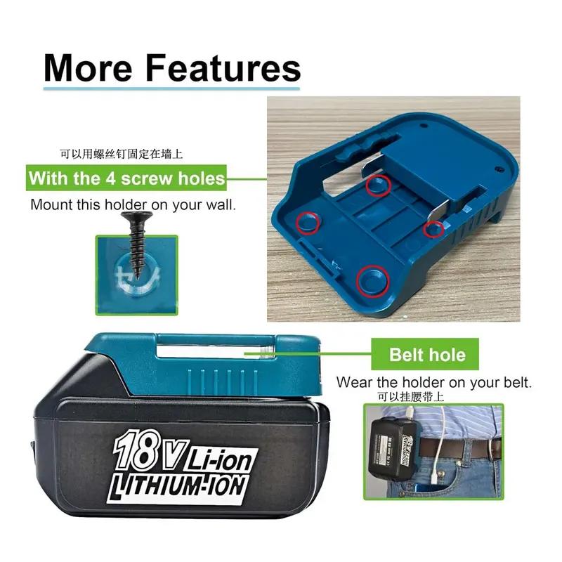 Для Makita 18V с USB с Type-C Держатель аккумулятора для аккумулятора Makita 18V BL1840 BL1850 BL1860 Зарядное устройство Адаптер Зарядка