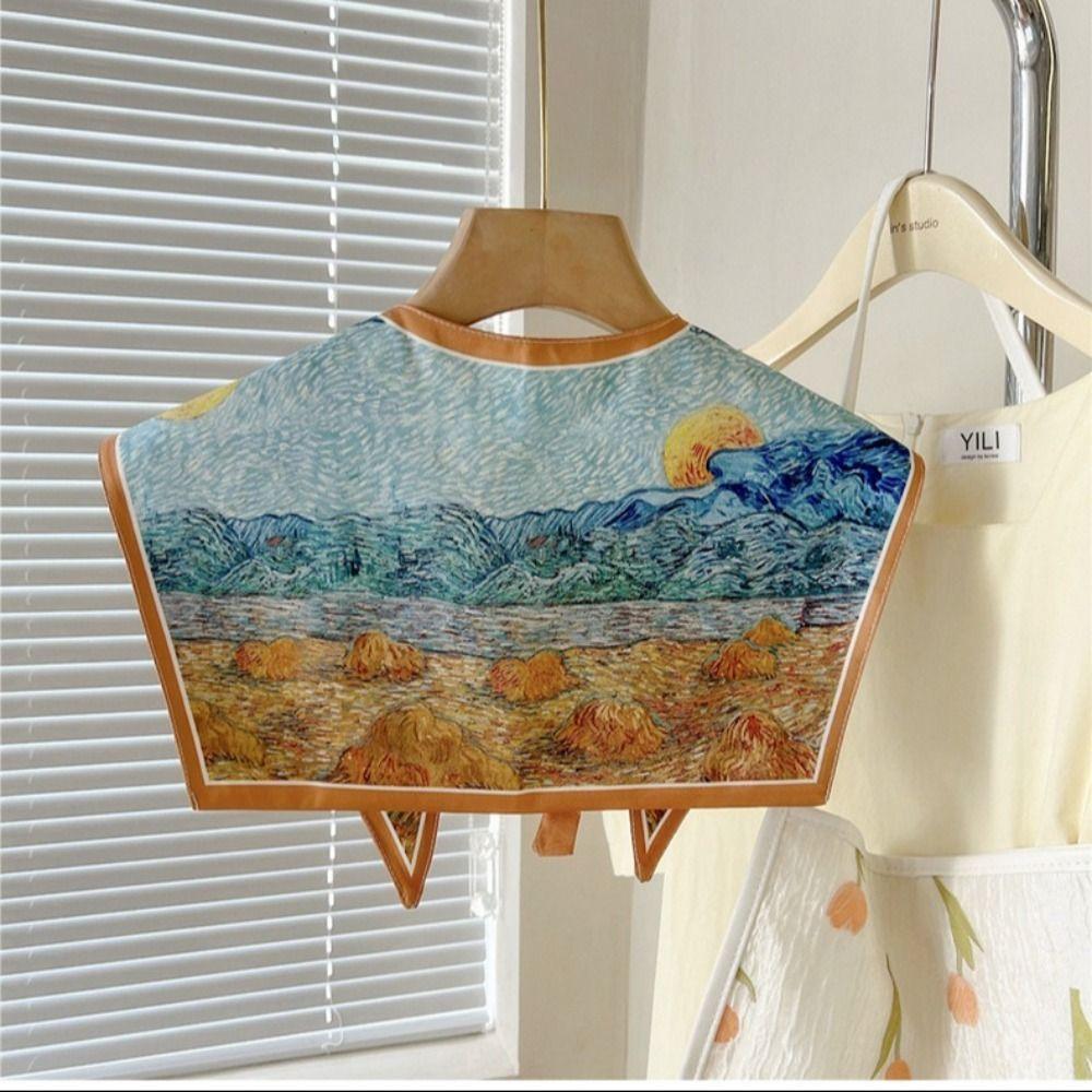 Винтажный съемный воротник с цветочным узором, накидка на плечи, модная рубашка, фальшивый воротник для женщин