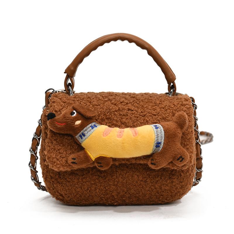 Новая модная красивая меховая женская универсальная маленькая квадратная сумка-мессенджер через плечо