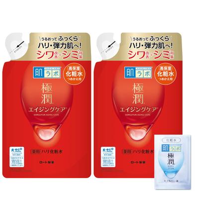 Hada Labo Gokujyun Лечебный Укрепляющий Лосьон Запасной Блок 170 мл x 2 шт. Набор Gokujyun Саше в Комплекте + [Квазилекарственное средство] [Продукт]