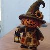 2D Flat Mummy Pumpkin Scarecrow Statue Vintage Plaid Bow Ghost Ornament  Thanksgiving