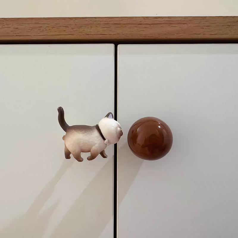 1PC Drawers Cat Drawer Pulls Kitchen Animal Knobs Cabinets Knobs Kids Boys Girls Decorative Dresser Knobs