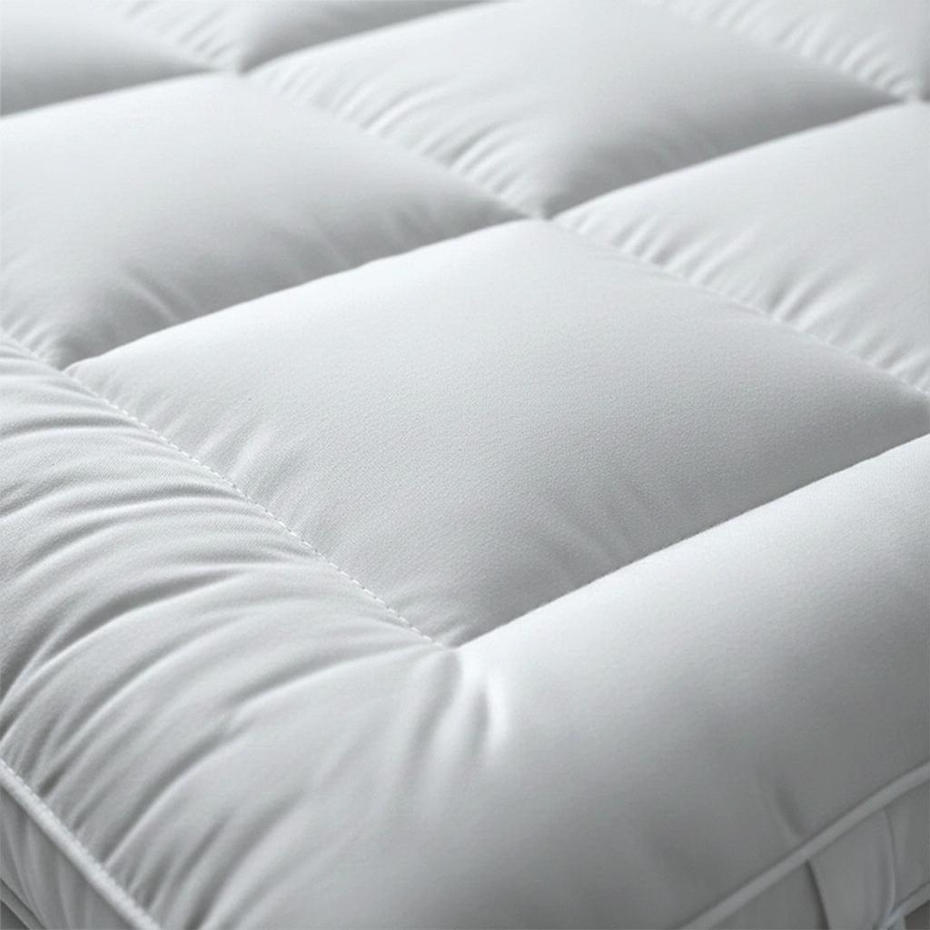 The White Stone Surmatelas en ouate de 800 g | Protège-matelas rembourré en billes de ouate avec revêtement en microfibre respirante