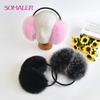 Winter Womens Real Fox Fur Earmuffs Colorful Warm Ear-warmer for Cold Winter Thick Ear Protection