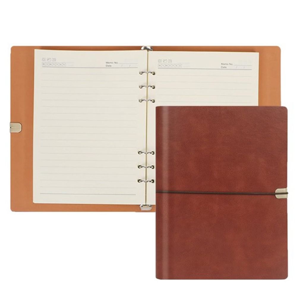 PU Leather Loose-leaf notebook 9*6.7 inch Notebook A5 Binding rope notebook  Office