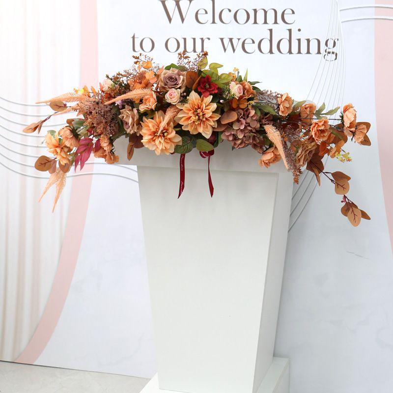 Luxury Business Podium Stand with Artificial Flower Decoration: Perfect for Speeches or Kindergarten Events
