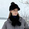 Осенне-зимняя бейсболка из искусственного меха норки для женщин с помпоном, теплый набор из искусственного меха и флиса для путешествий на открытом воздухе