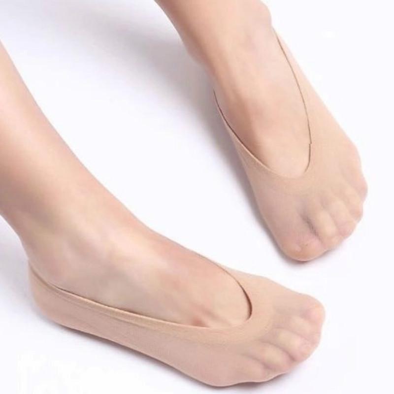Женские тонкие летние носки, шелковые тапочки, невидимые носки, нескользящие тапочки в передней части стопы, подушечка для ног, уменьшающая давление, женская