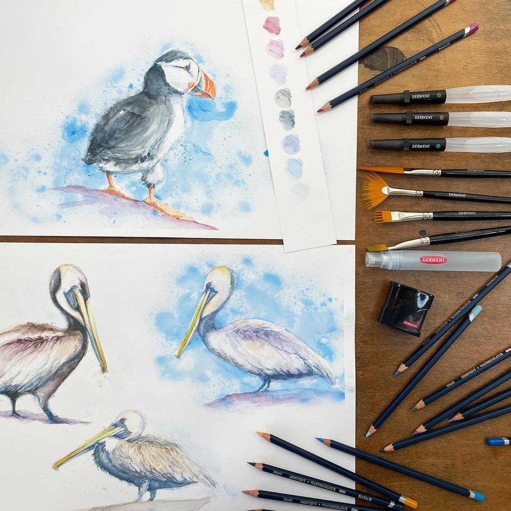 Derwent Watercolor 32889 Pencils, 72-Color Set,