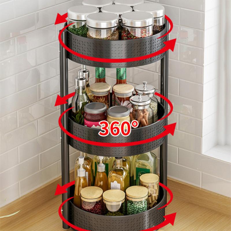 1/2/3 слоя кухонная полка для приправ, вращающаяся на 360 градусов полка для специй, стальной кухонный шкаф, органайзер, полка для банок, банок, бутылок