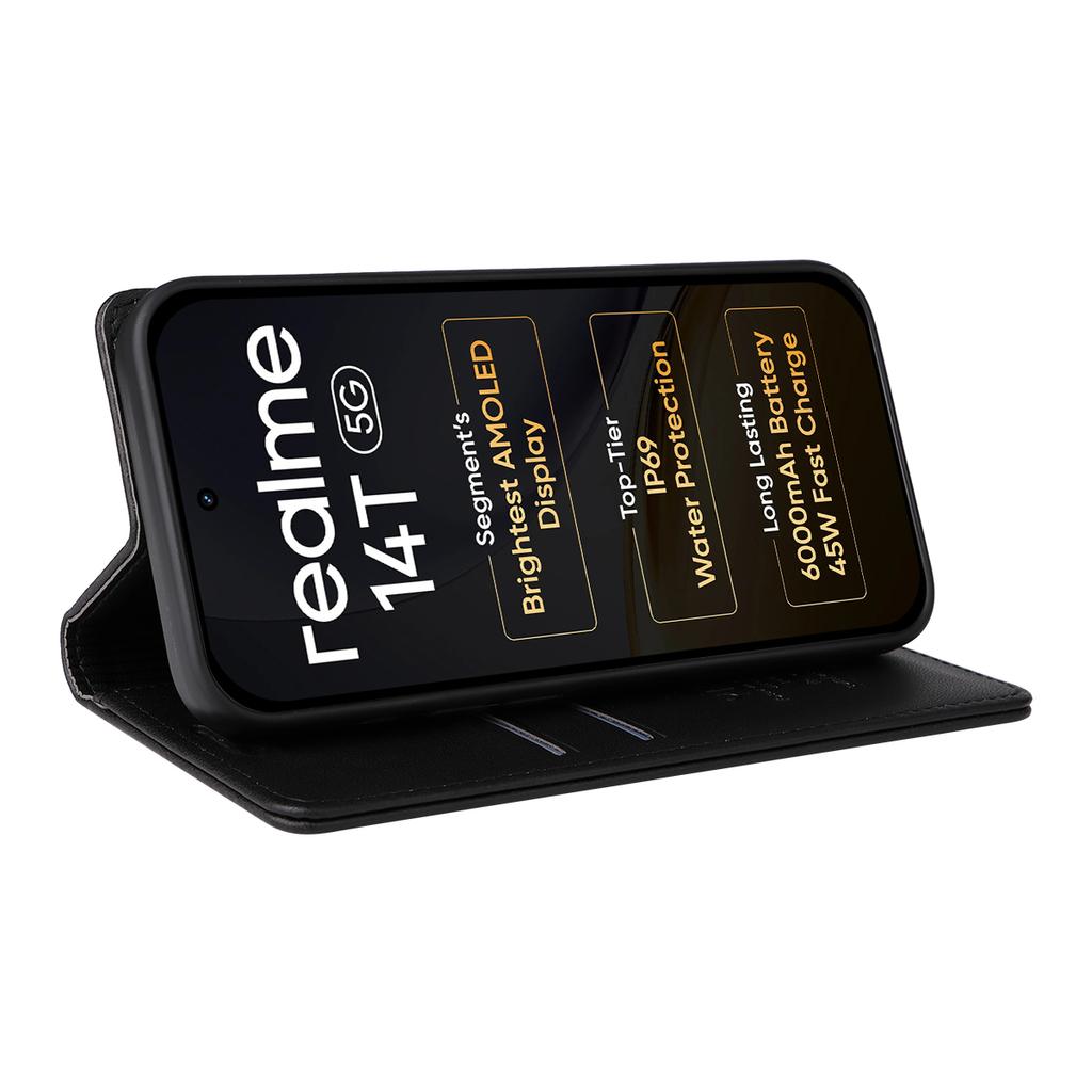 Для Realme 14 5G/Realme 14T 5G Чехлы для телефонов YIKATU Магнитная застежка PU кожа Мобильная обложка