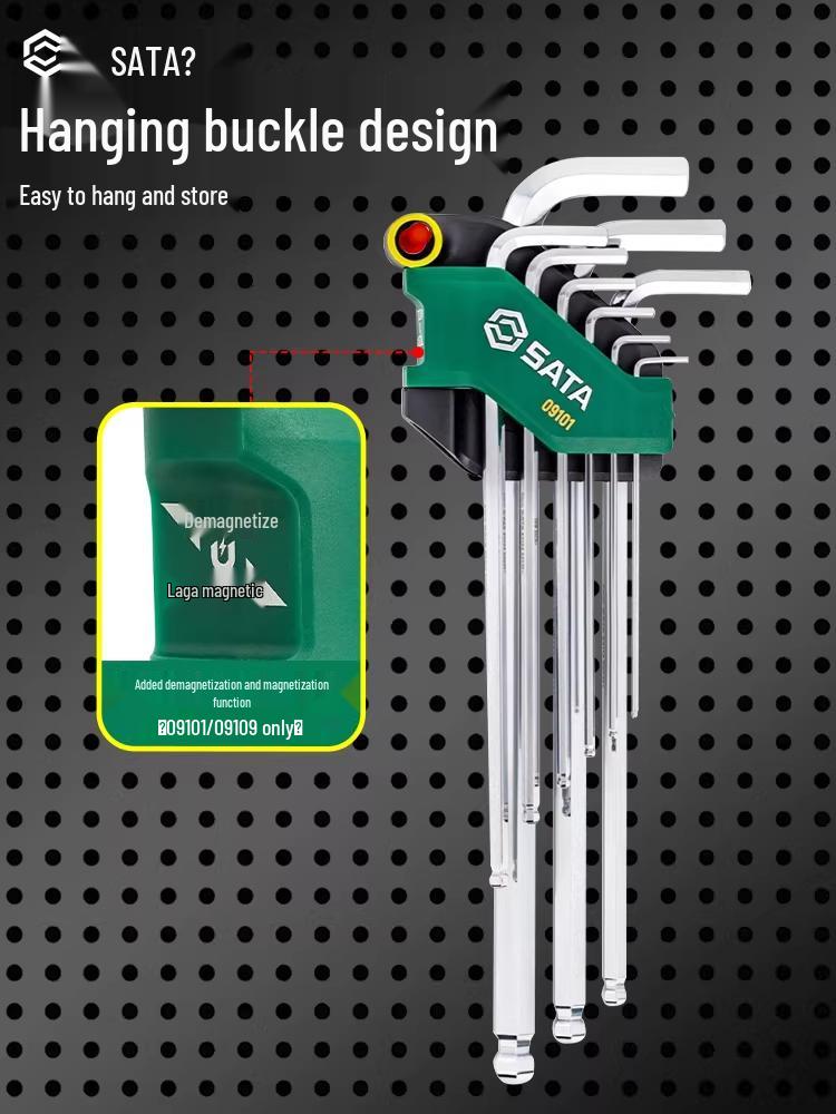 SATA Экстрадлинный набор шестигранных и Torx ключей с шаровыми и плоскими головками
