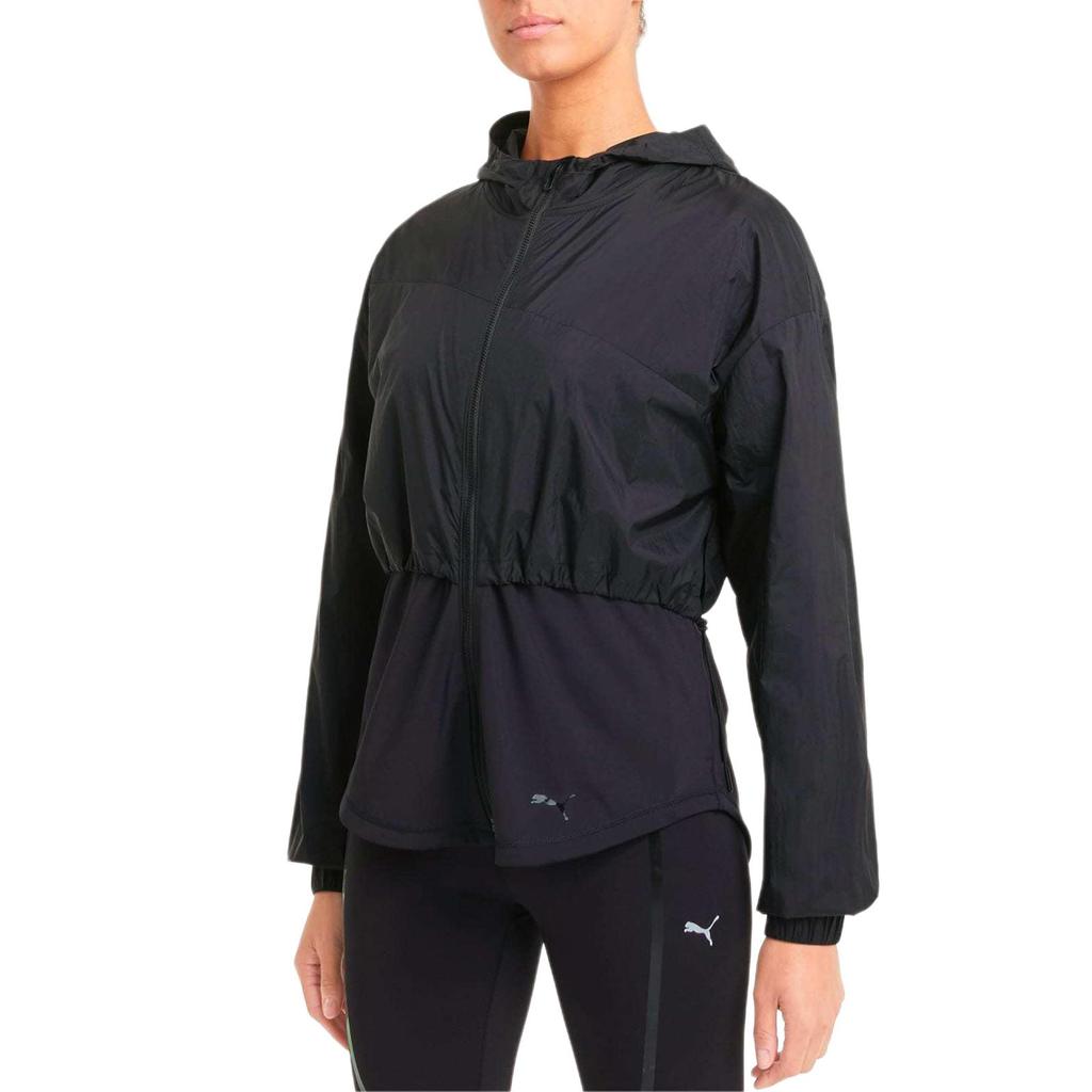 Puma Куртка с капюшоном и логотипом, однотонная, женская, черная 520271-01