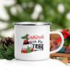 Handle Enamel Mugs Christmas Trees Truck Print Creative Coffee Cup Christmas Party Decor Drinks Wine Juice Cocoa Cups Xmas Gifts