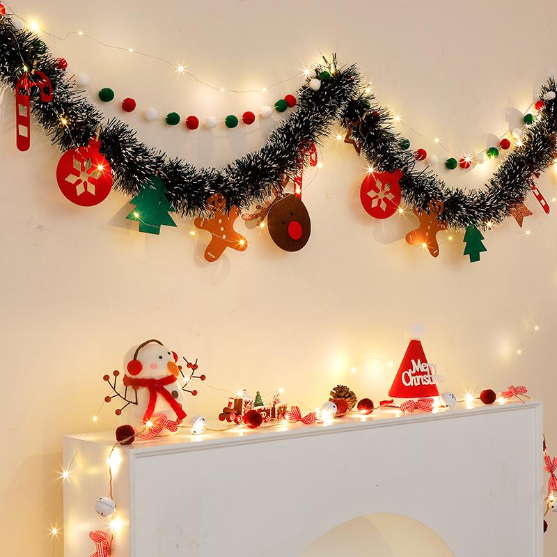 DIY Handmade LED String Light Ribbon Christmas Holiday Hanging For Home Room Background Pull Flag Banner Xmas Christmas Pendant