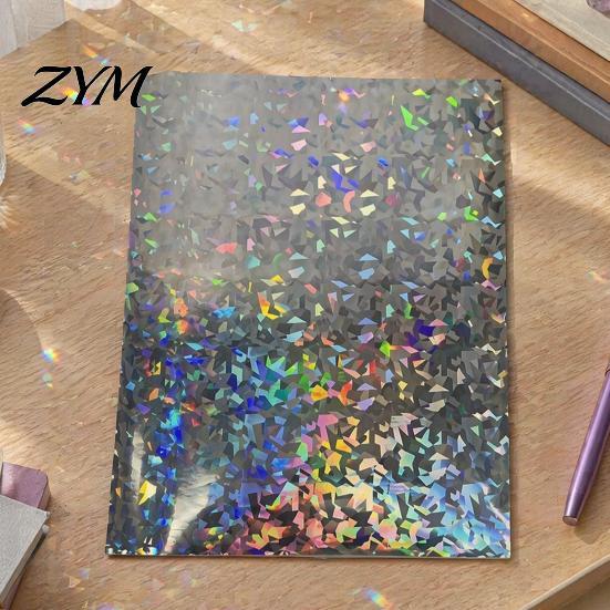 Self Adhesive Laminating Paper 2PCS Holographic Film, with Rainbow Shimmering Effect, Waterproof Sheets Scratch-Proof Precoated for Cards And