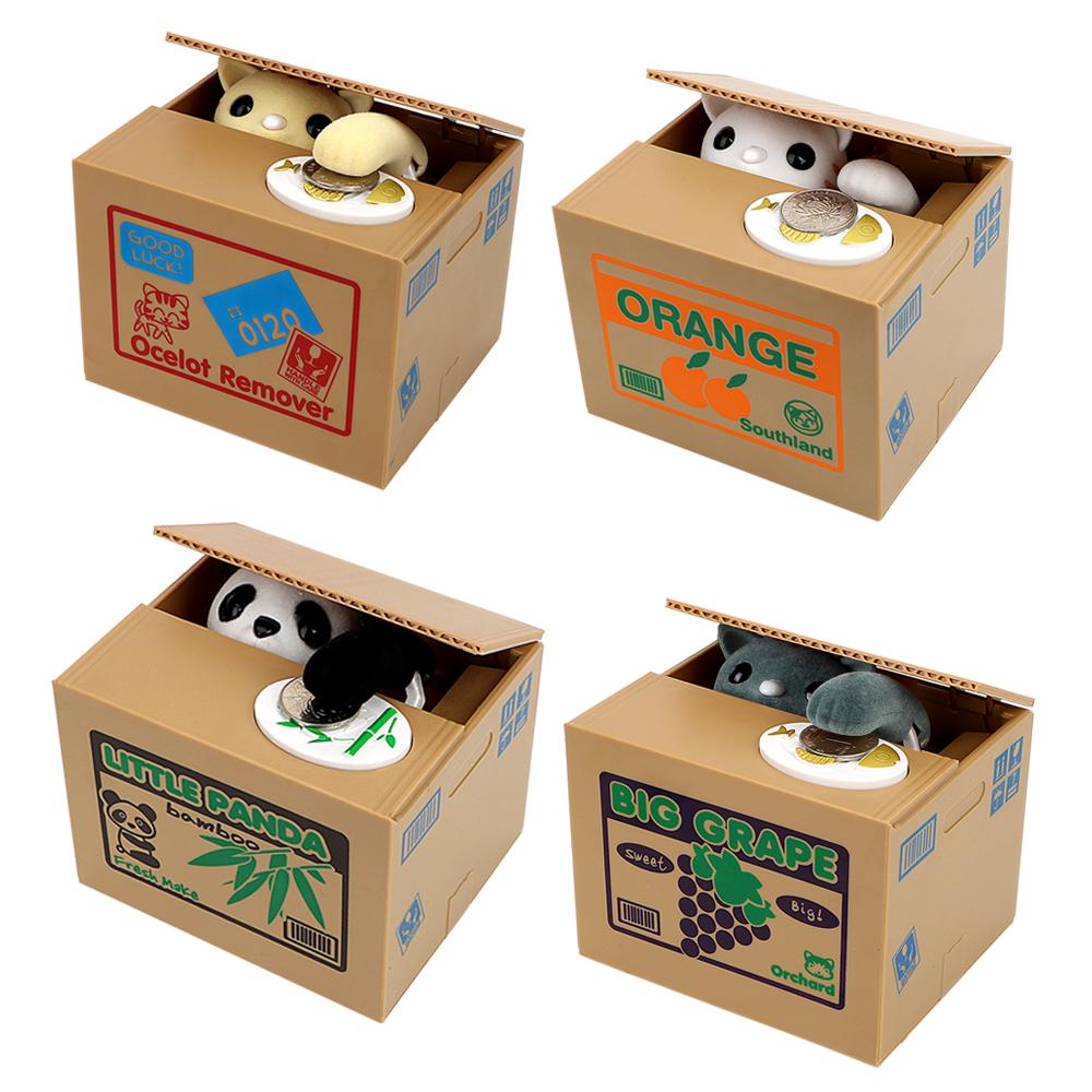 Автоматизированная копилка «Панда-кошка» Горячая распродажа Коробка для сбережения денег Копилки Милый детский подарок Электронные денежные ящики Домашний декор