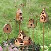 Metal Birdhouse Garden Stakes Bird Nest Garden Decoration New Outdoor Courtyard Bird Feeder
