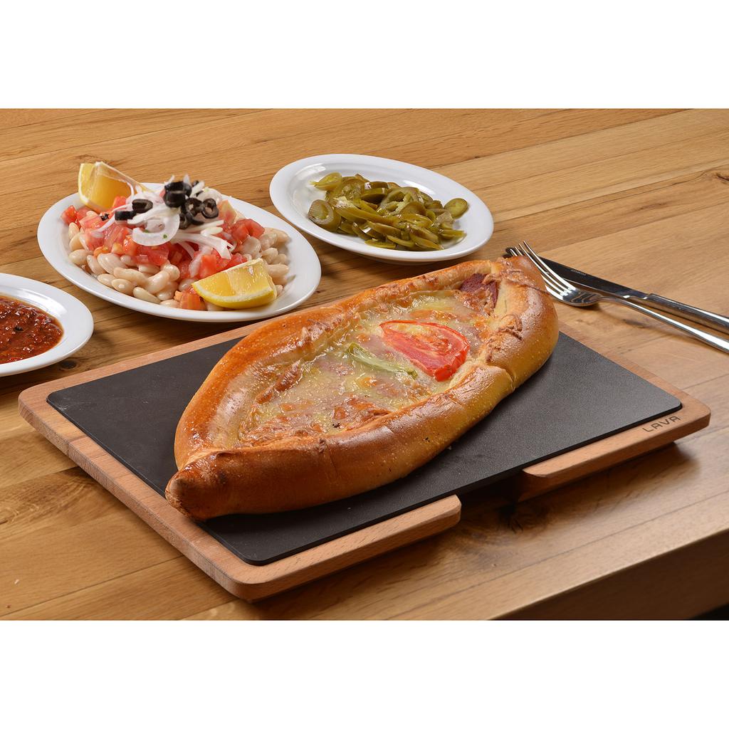 Lava Чугунные прямоугольные наборы с деревянными сервировочными тарелками.  20х30см.