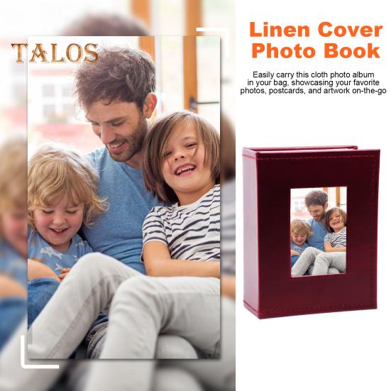 Slip-in Photo Album Faux Leather Cover 50 Pages 100 Pockets 4x6-Inch Wedding Travel Baby Shower Kids Family Anniversary Picture Collection Book