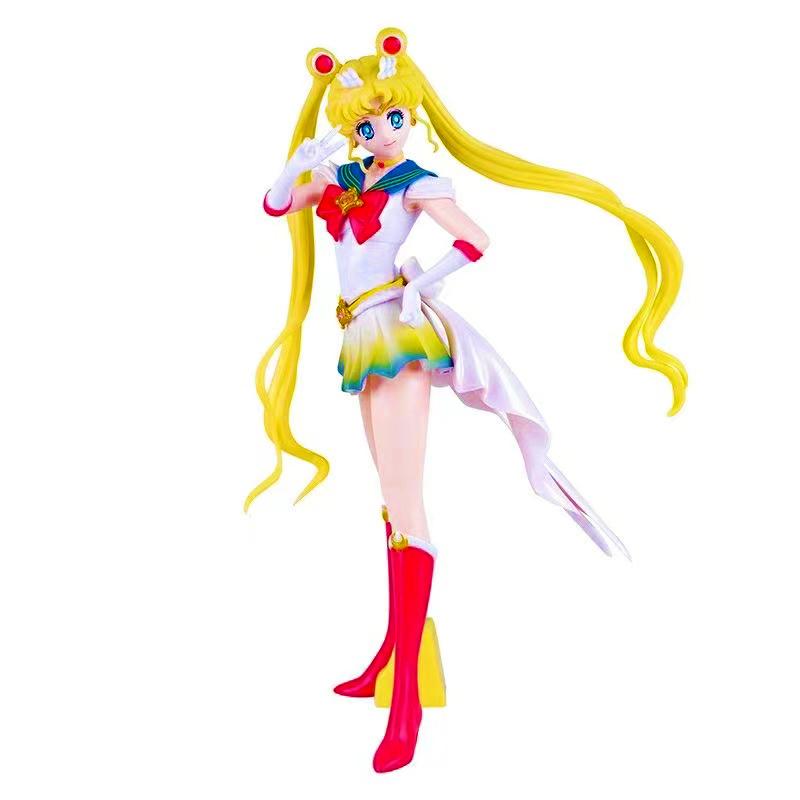 24cm Eternal Sailor Moon Figures Anime Tsukino Usagi Action Figure Eternal Tiare PVC Cake Ornaments Collection Model Toys Gifts