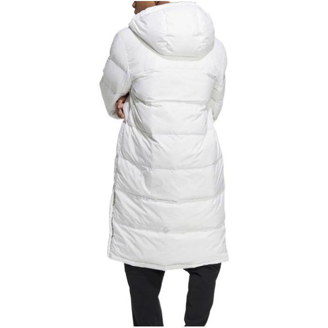 Adidas Пуховик средней длины с капюшоном и логотипом алфавита, верхняя одежда унисекс, белый HZ2600