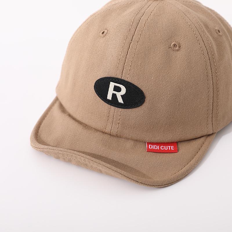 New R Letter Baby Baseball Cap Solid Color Adjustable Kids Boys Sun Hat Summer Soft Cotton Children Girls Peaked Caps