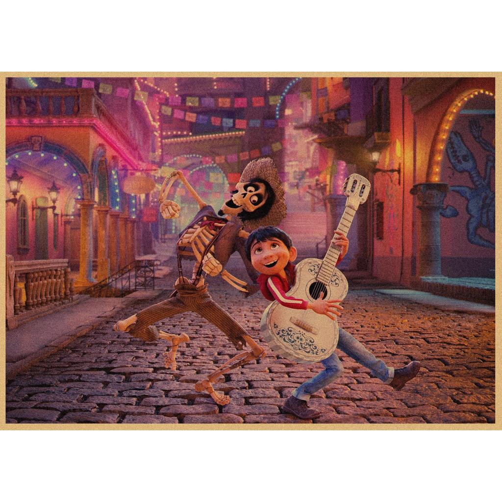 Ретро Аниме Постер из Крафт-бумаги Coco - Декоративное Настенное Искусство Фреска