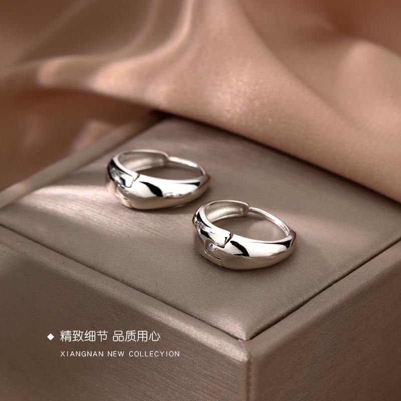 Silver Korean geometric hoop Earrings Simple Temperament Exquisite Hot Semale Sexy Jewelry Gift KTJ