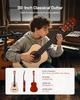 Classical Guitar, 780 mm, Wood Classical Guitar Starter Kit for Beginners, with Nylon Strings, Gig Bag, Strap, Tuner, Extra Strings, Picks, Capo,