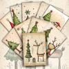 20Pcs Vintage Christmas Cute Animal Christmas Tree Star Shaped Vintage Journal Paper