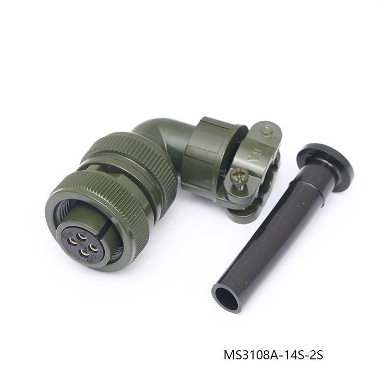 MS3106A 14S-2S 14S-2P MS3102A MS3108A MS3100A MS3101A Round Cable Over Signal Aviation Connector Plug Seat with Tail Clip MS2504