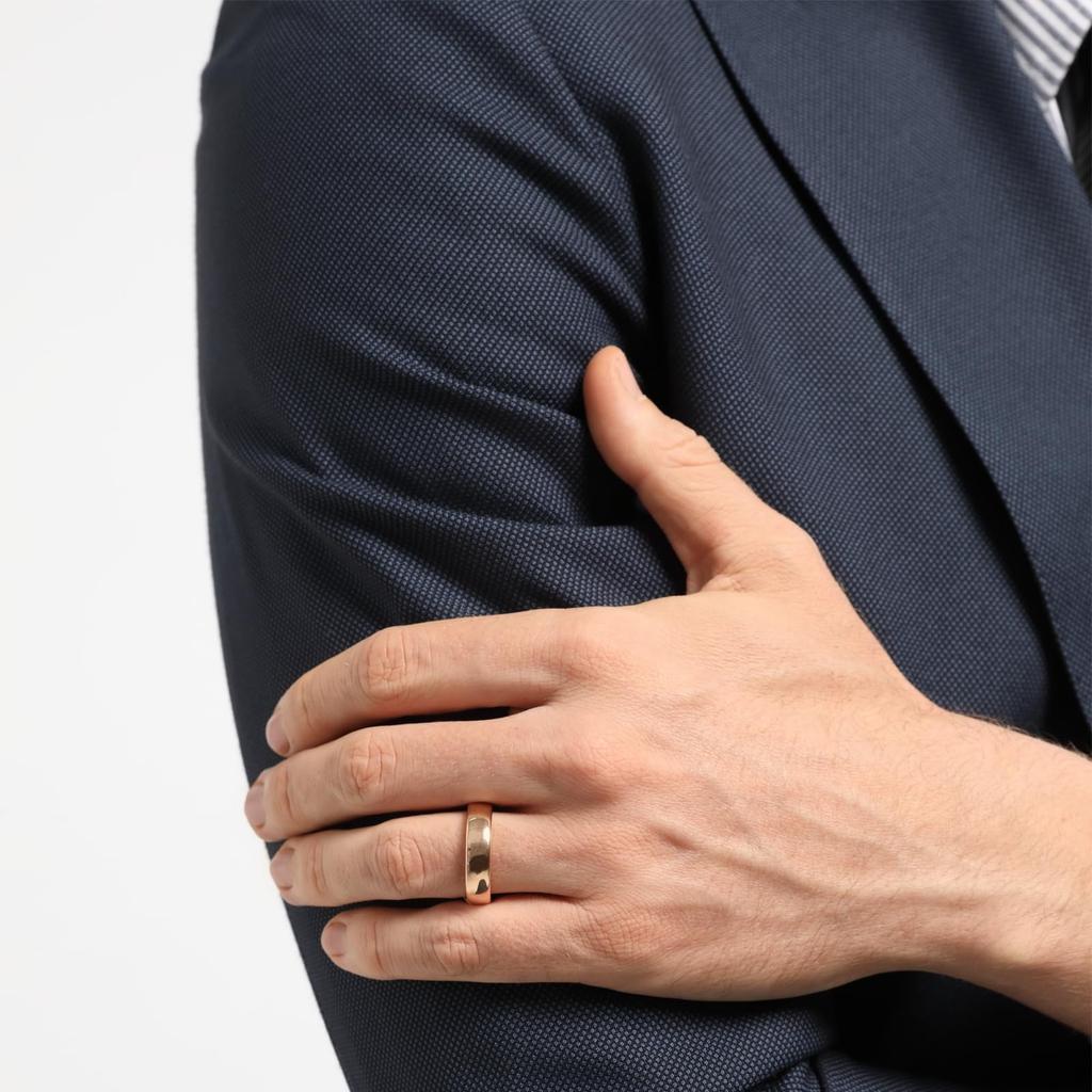 Модные кольца из титановой стали цвета розового золота 6 мм для мужчин и женщин, простые глянцевые кольца из нержавеющей стали, свадебные помолвочные украшения