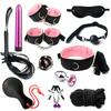12Pcs/Set Sexual Bondage Handcuff Whip Blindfold Adult Couple Sex Toys Tools Set