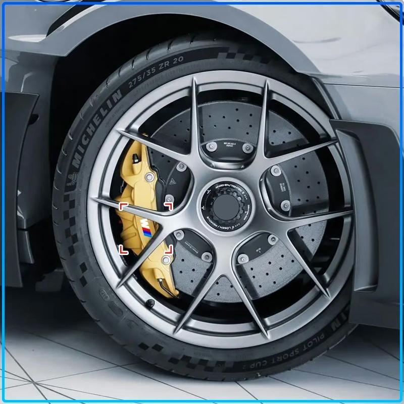 Для BMW M Performance 1 3 5 7 Серии M3 M4 M5 M6 X1 X3 X5 X6 X7 E30 E34 E36 6 шт./комплект 3D Стикеры на суппорты спортивных автомобилей Декоративная наклейка на ступицу колеса автомобиля