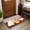 1pc Cartoon Lazy Corgi Cat Illustration Door Mat, Soft Cute Animal Print Thick Fleece Carpet - 1.02cm Sponge Non-Slip Mat, Dusting And Dirt Removal, S