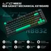 LTC Nimbleback NB832 Беспроводная механическая игровая клавиатура с RGB-подсветкой, программным обеспечением и настраиваемыми линейными переключателями, клавиатура 75%, трехрежимный BT5.0/2.4G/USB-C