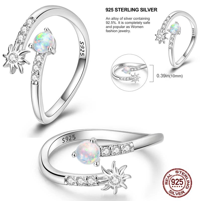 Original 925 Sterling Silver Bow Sun Moon Stars Open Rings Regardless of Size for Women Girls Jewelry Birthday Anniversary Gifts