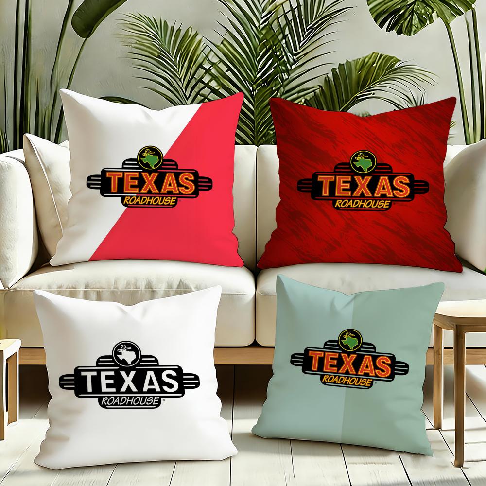 Texas Roadhouse Cushion Cover Reversible Plush Pillow Cover Soft Fluffy Home Decor for Sofa Bedroom