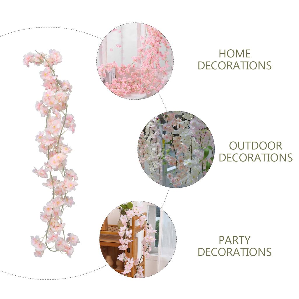 Искусственный ротанг Декоративный Симуляция Цветущая вишня Свадебный цветок Розовый Железная проволока Декорировать