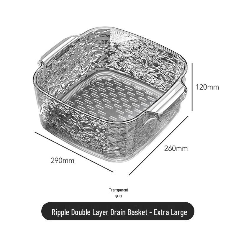 Dual-Layer Plastic Colander and Fruit Basket for Kitchen Use