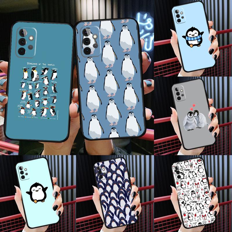 Мультяшная пингвинная обложка для Samsung Galaxy A54 A52S A52 A32 A22 A12 A72 A33 A53 A73 A14 A70 A51 A71 Чехол
