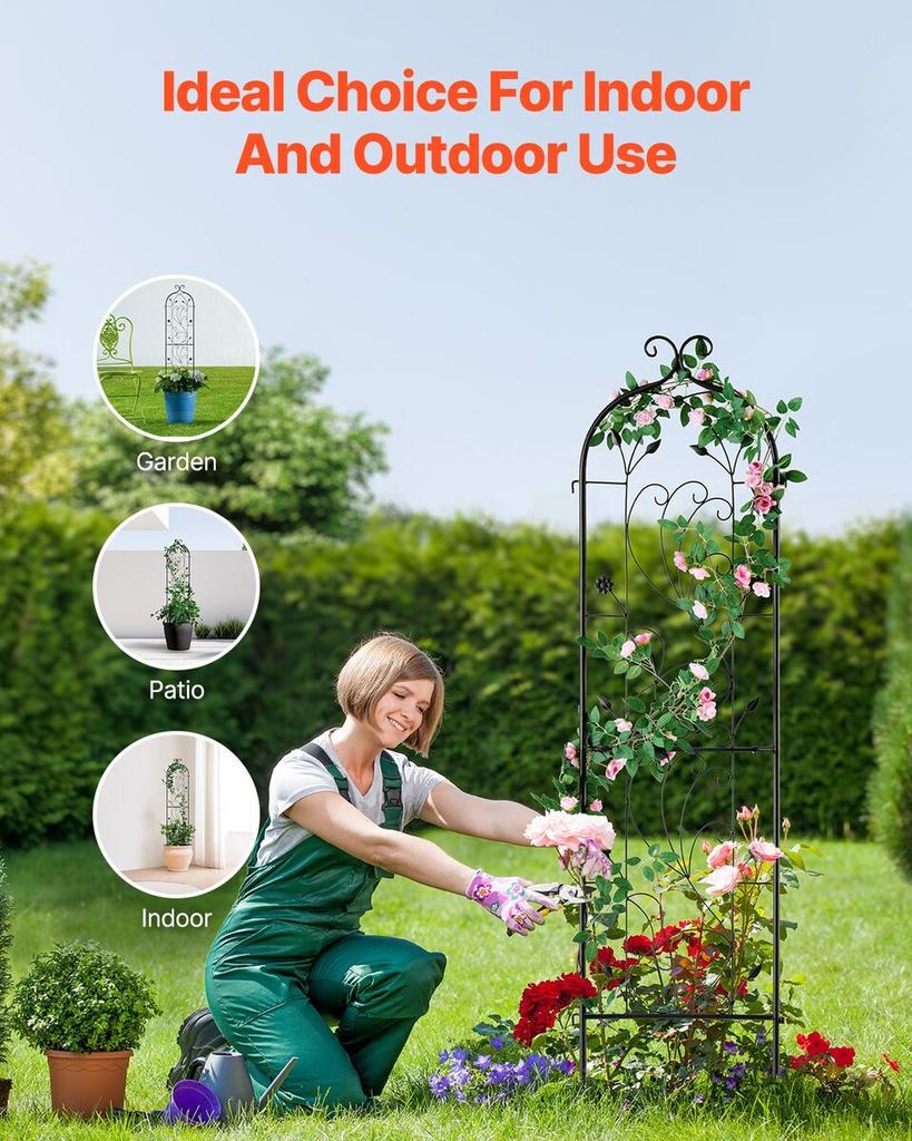 Metal Garden Trellis for Climbing Plant Support 60 x 15 in Rustproof