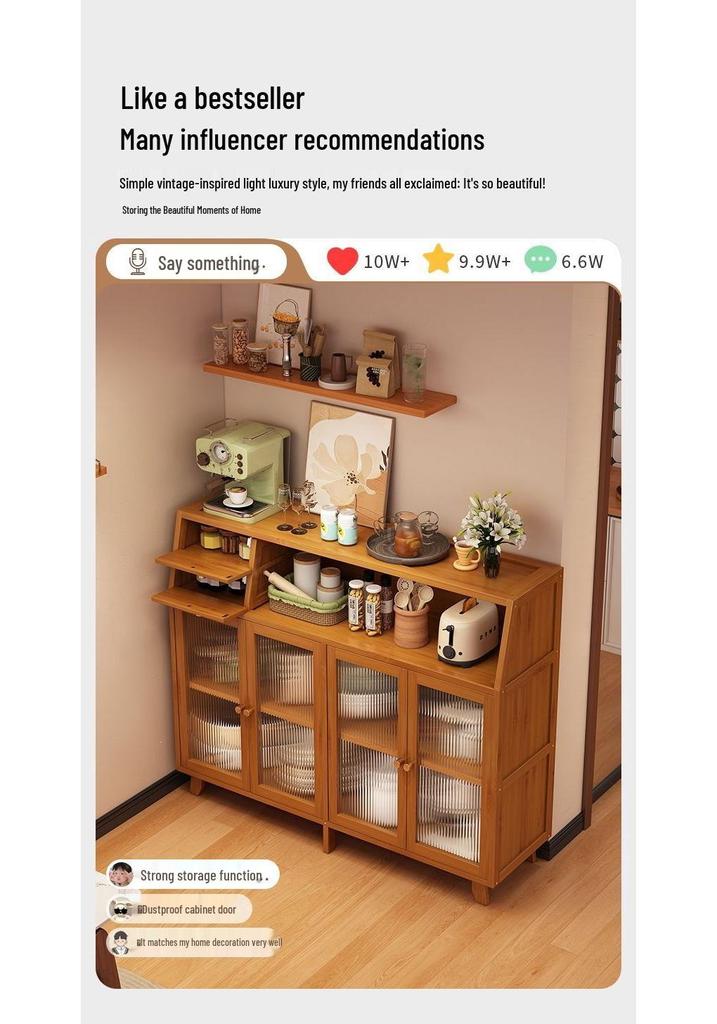 Vintage Sideboard Cabinet with Integrated Storage for Kitchen, Living Room, or Coffee and Tea Essentials