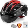 Велосипедный шлем Велосипедный шлем Взрослый Светодиодный свет Магнитные очки Шлем для шоссейного велосипеда