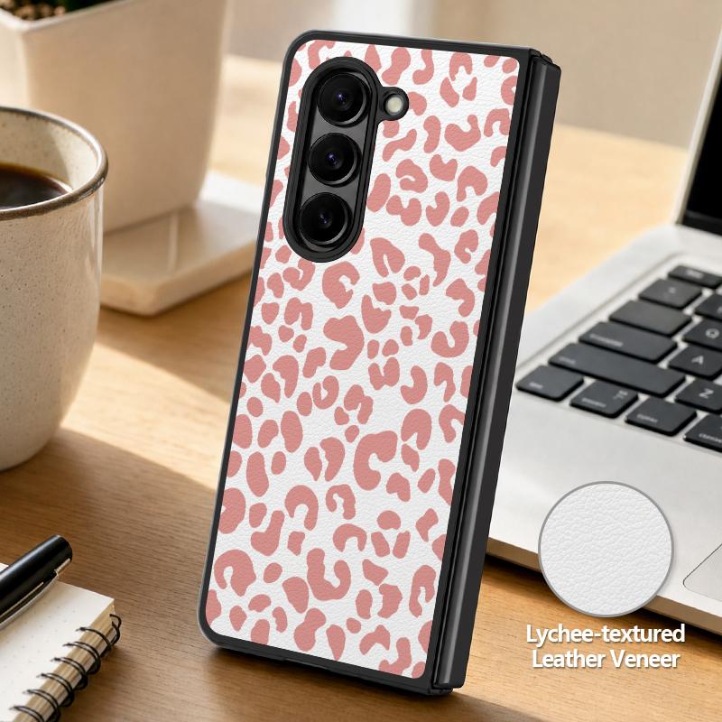 Чехол с леопардовым принтом для Samsung Galaxy Z Fold 8 Ultra 7 6 5 Fold8 Fold7 Fold6 Роскошная кожаная накладка Жесткая складная крышка для телефона