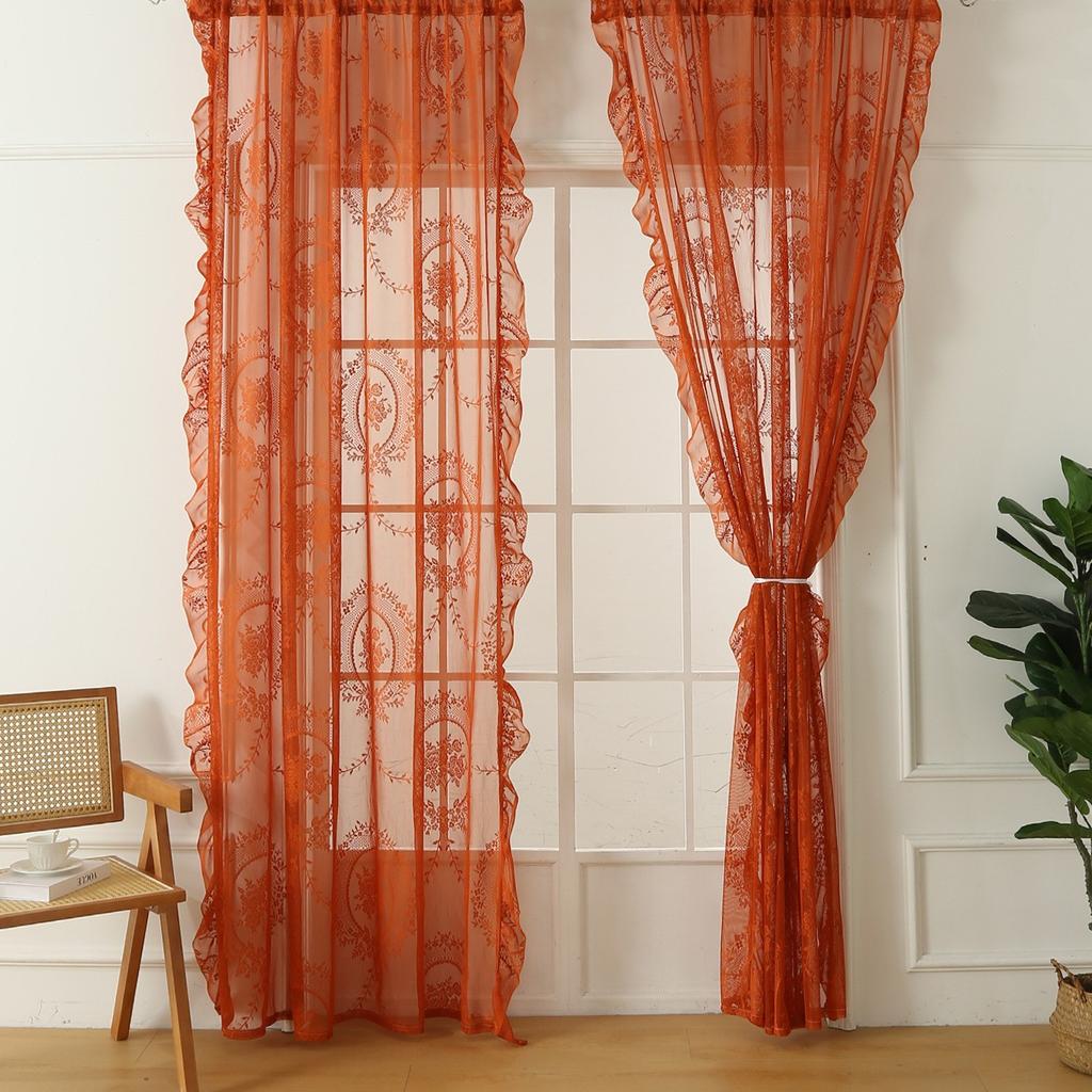 Новое круглое зеркало цветочные французские шторы пасторальные кружевные прозрачные шторы для гостиной спальни балкона эркерного окна полузатемняющие прозрачные шторы