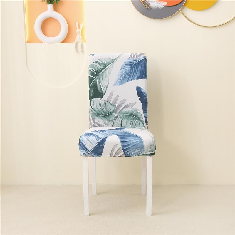 1-6Pcs Printed Elastic Dining Chair Covers Stretch Slipcovers For Wedding Hotel Banquet Home Decor Universal Fit